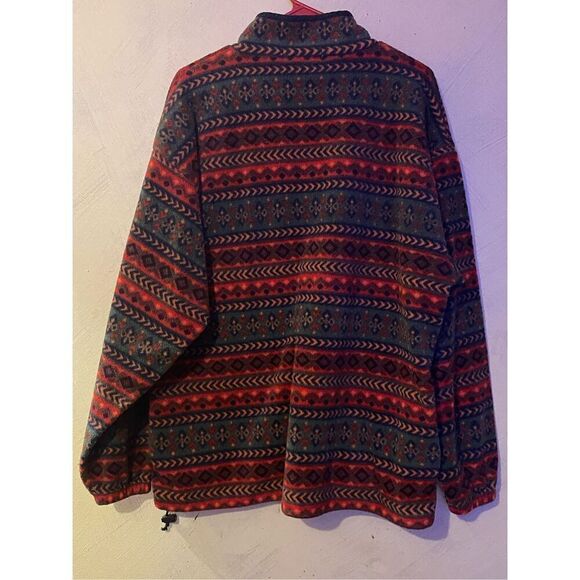 Vtg Players by Van Heusen Fleece Pullover Sweater Outerwear Quarter Zip L Red & - Picture 5 of 7